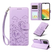 Funda Billetera Foxdock Compatible Con Samsung Galaxy A33 5G, Diseño Perrito Tierno, Ranuras Para Tarjetas Y Soporte Plegable