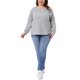 thumbnail image 2 of Agnes Orinda Sudadera de Punto de Gofre para Mujer Talla Grande para Escuela y Universidad Cuello Redondo Manga Larga Camiseta Casual con Dobladillo Curvado 5X Gris Plateado, 2 of 5