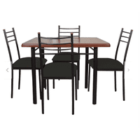 Recutex - Comedor Ranco Metal Madera 4 Sillas Negro