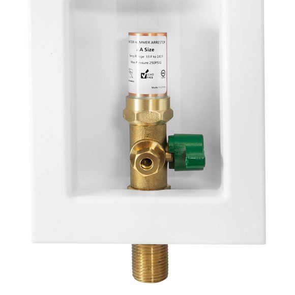 Válvula EFIELD 1/2" soldada x 1/4" OD de cobre con arrestador de golpe de ariete