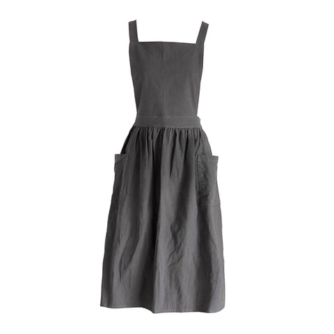 Bothyi - Delantal De Catering De Algodón Delantal De Peluquería Sin Mangas Para Chef De Cocina Gris