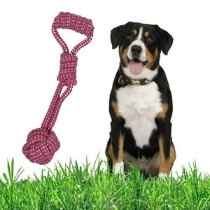 Akirapet - Juguete Cuerda De Algodón Con Pelota Para Mascotas Rosado