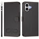 thumbnail image 2 of Funda de Cuero Tipo Billetera para Apple iPhone 16 de 6.1", con Tarjetero, Pulsera, Soporte a Prueba de Golpes con Relieve de Patrón Feliz, Funda para Teléfono, Negro, For iPhone 16, 2 of 8