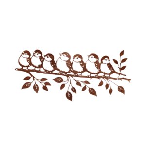 Bothyi - Decoración De Pared De Metal Con Pájaros, Obra De Arte Artesanal, Pieza Central Para Oficina, Hogar Y Dormitorio.