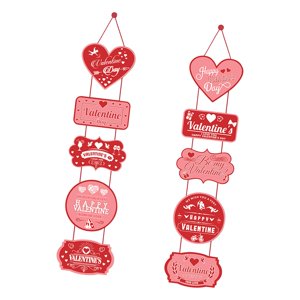 Bothyi - Banner De Puerta De Corazón Del Día De San Valentín Romántico Para Vacaciones Interior Al Aire Libre