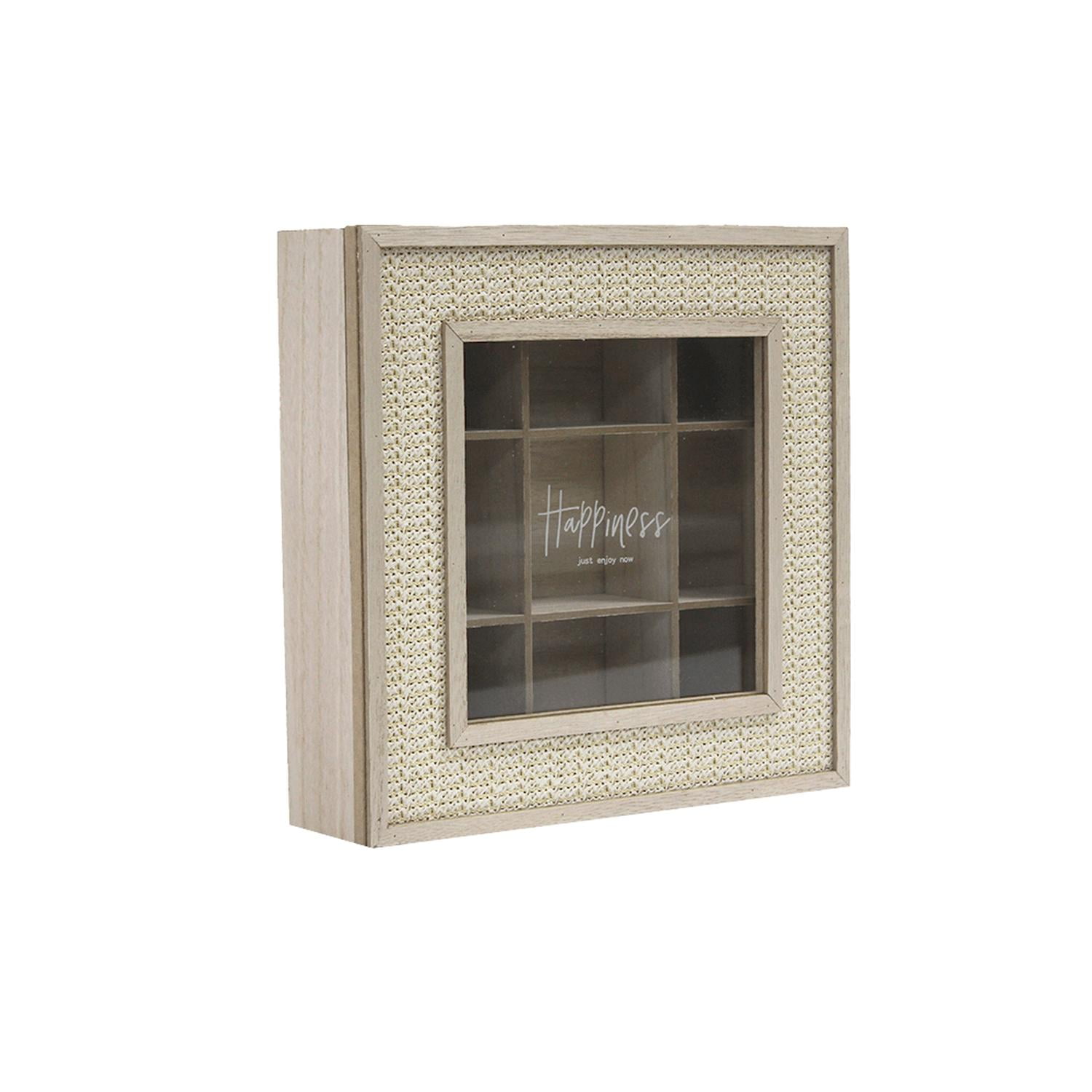 Fliperex - Caja De Té 9 Divisiones Tapa Con Diseño Decorativa Decohogar Cafe