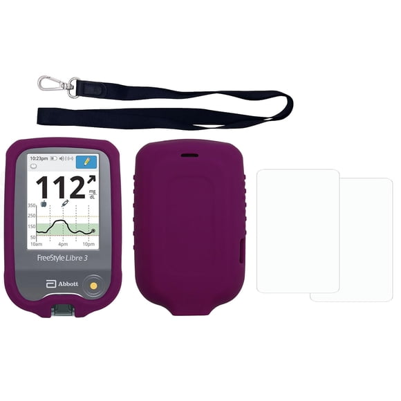 usastar-SNK Set de funda protectora de silicona para Freestyle Libre, morado