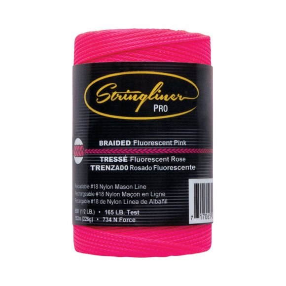 Cinta de repuesto Chalk Line, trenzada, rosa, 152 m