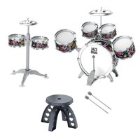 Magideal - Juego De Batería Para Niños Principiantes, Juguete De Desarrollo, Juguete Sensorial Educativo Con Taburete Para Niños Y Niñas, Guardería, Concierto , Estilo A