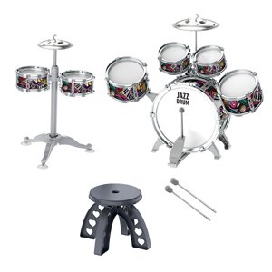 Magideal - Juego De Batería Para Niños Principiantes, Juguete De Desarrollo, Juguete Sensorial Educativo Con Taburete Para Niños Y Niñas, Guardería, Concierto , Estilo A