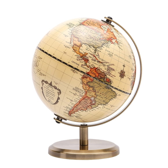 Globo Antiguo De 14 Cm Mapa Educativo En Inglés