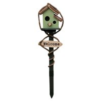 Ioensy - Estacas Para Casa De Pájaros, Pintadas A Mano, Estilo Granja, Resistentes A La Intemperie, Para Patio, Verde