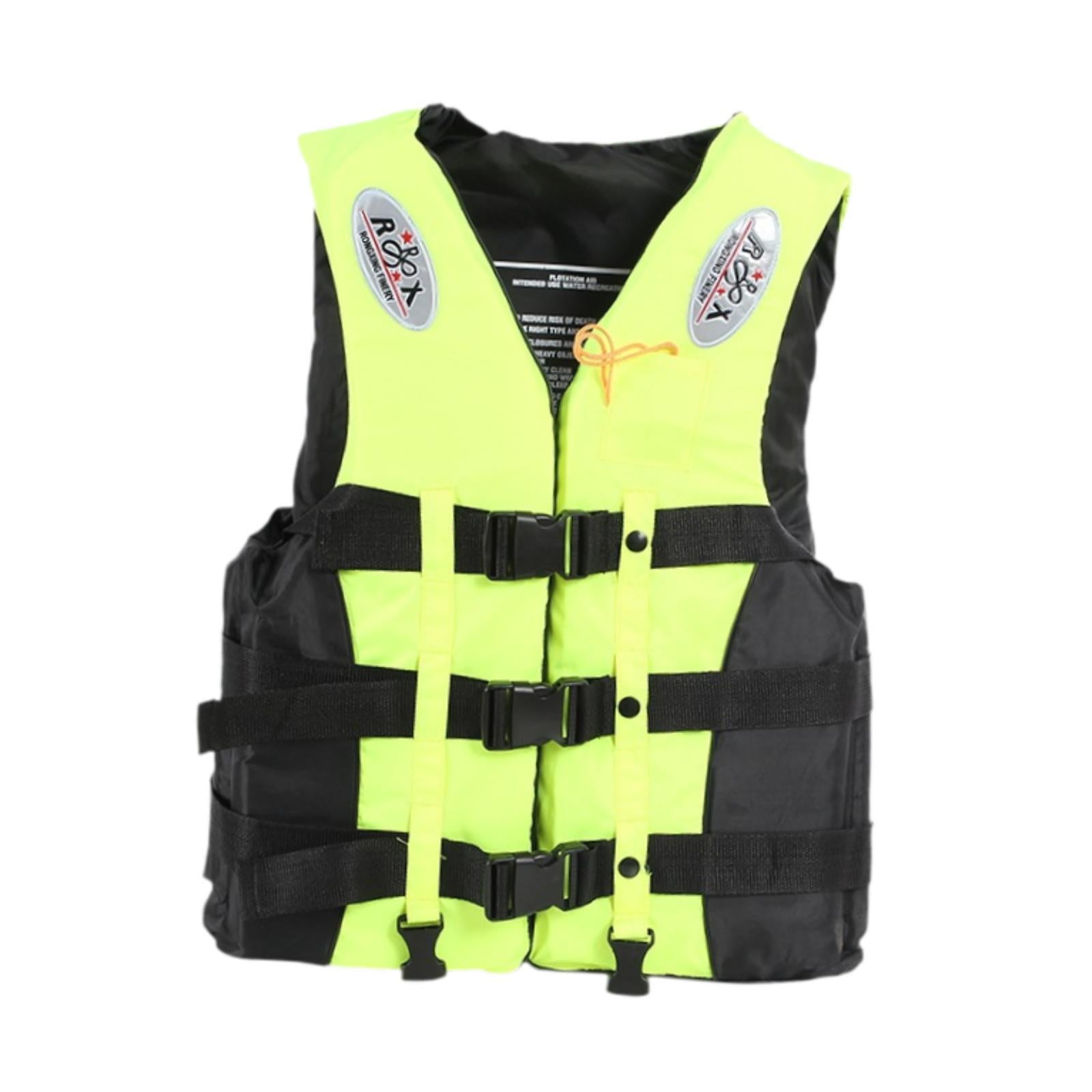 Ioensy - Chaleco Salvavidas Ajustable Para Natación, Para Pesca, Wakeboard, Deriva, Talla M, Amarillo Fluorescente