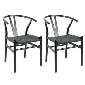 Novahus - Pack 2 Sillas Comedor Wishbone Negra