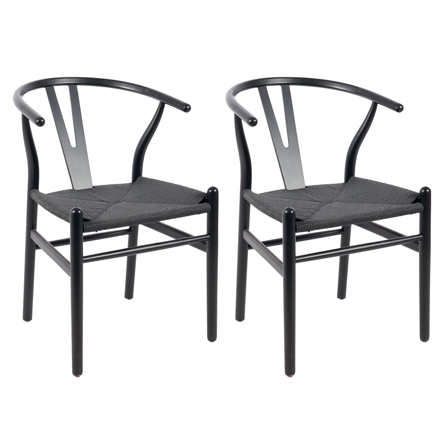 Novahus - Pack 2 Sillas Comedor Wishbone Negra