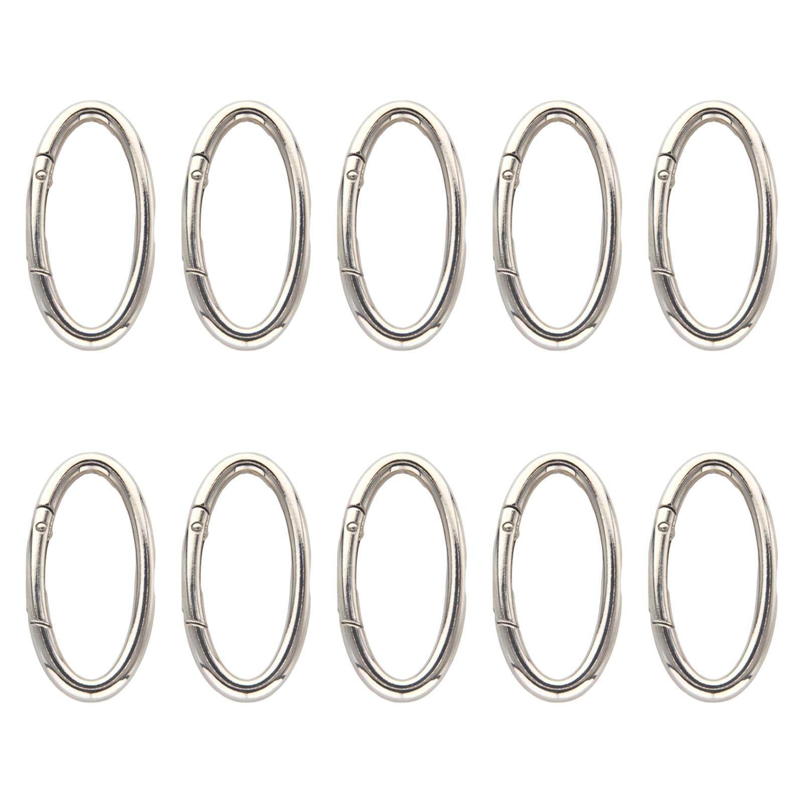 Magideal - 10 Piezas De Ganchos De Resorte Ovalados, Hardware De Liberación Rápida, Llavero Con Resorte, Hebilla Para Pesca, Mochilas, Fabricación De Bolsos Para Plata