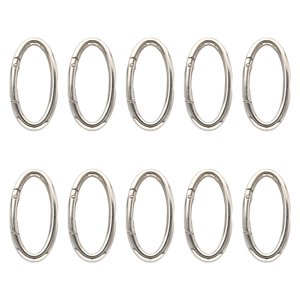 Magideal - 10 Piezas De Ganchos De Resorte Ovalados, Hardware De Liberación Rápida, Llavero Con Resorte, Hebilla Para Pesca, Mochilas, Fabricación De Bolsos Para Plata