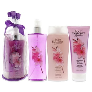 Body Fantasies - Set Exclusivo De Flor De Cerezo Japonesa De Para Mujeres - Spray Corporal Con Fragancia Para Pc, Gel De Baño Hidratante, Loción Hidratante Con Fragancia