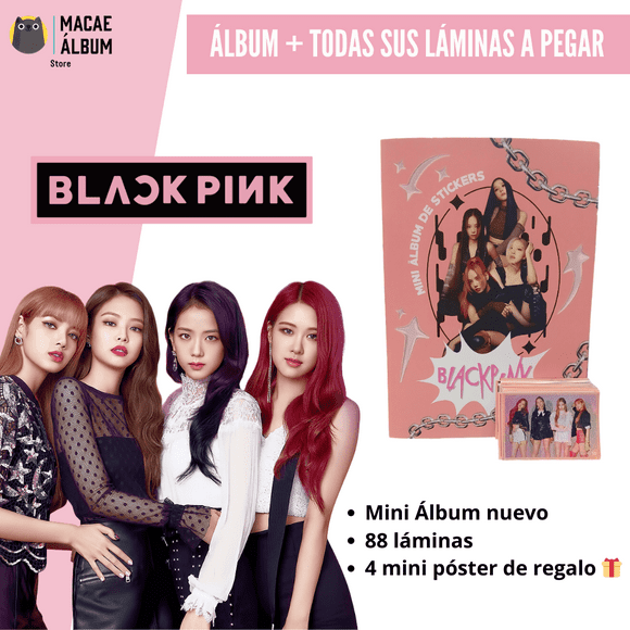Mini Álbum Black Pink + Todas Sus Láminas A Pegar