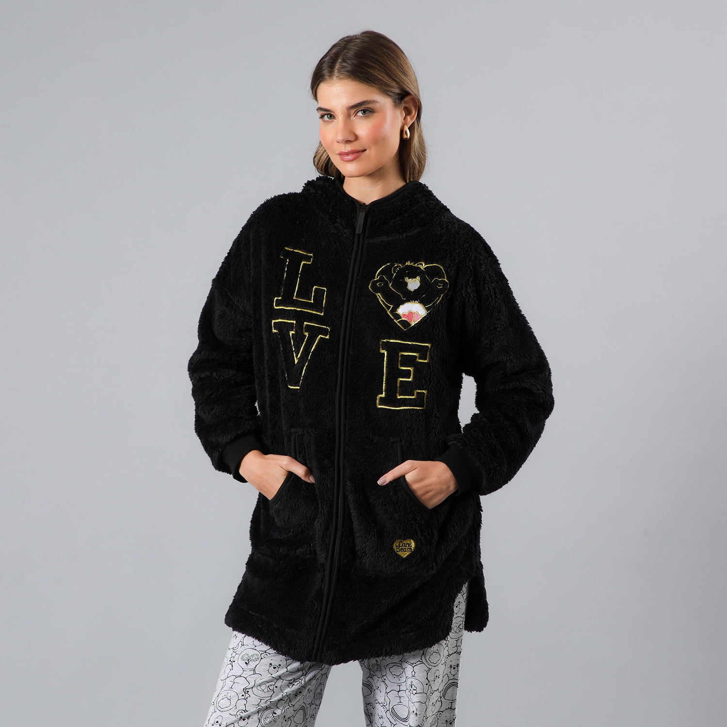 Poleron Coralfleece Con Gorro Flores Mujer 33735-2