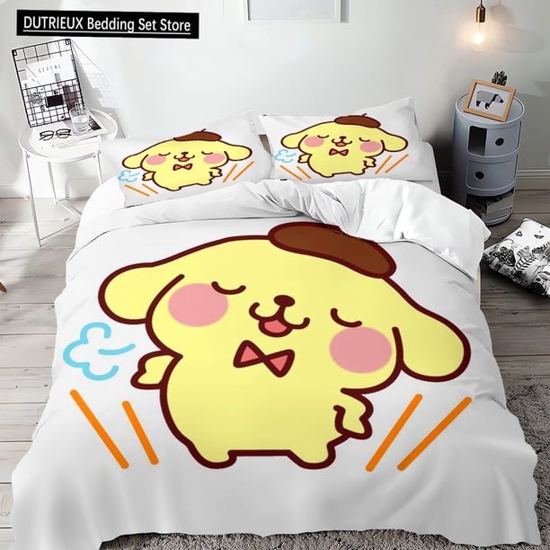 Pompompurin Duvet Cover 2pc3pc Single Double Bed King Size Needlework Pillowcase Quilt Cover Multi-piece Bedding Set Bed Sheets