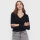 thumbnail image 3 of Sweater Mujer Cuello V Slim Color Negro Corona, 3 of 5