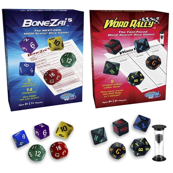 Paquete combinado de juegos de dados BuddyPal Games Bone-ZAI5 y Word Rally