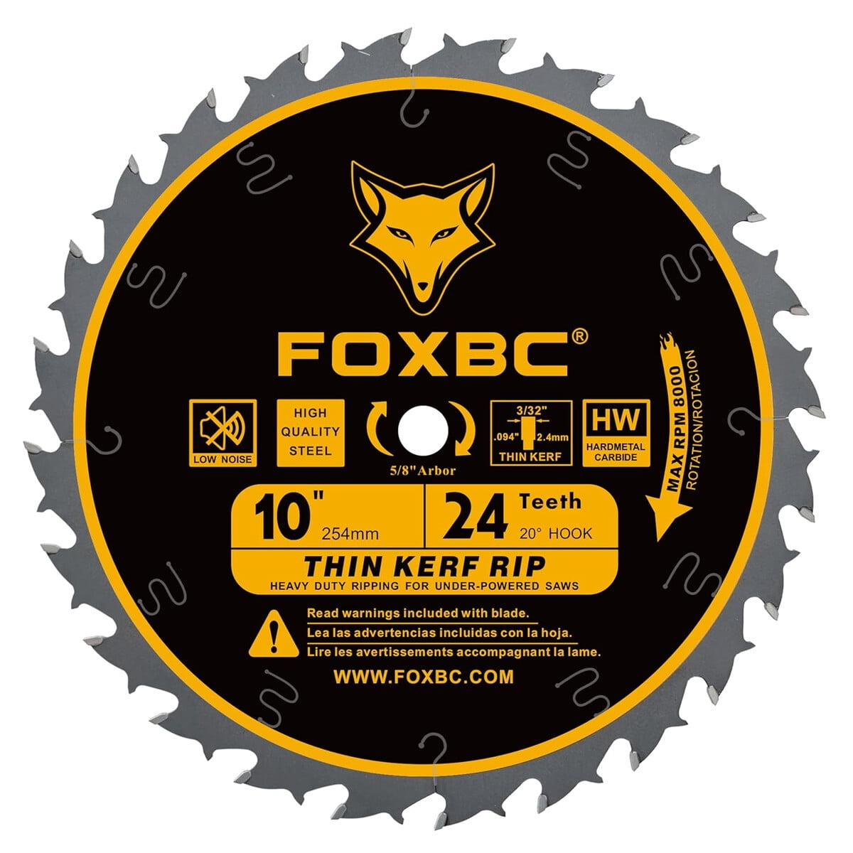 Disco Sierra Foxbc 10 24d 58 Madera Corte Fino