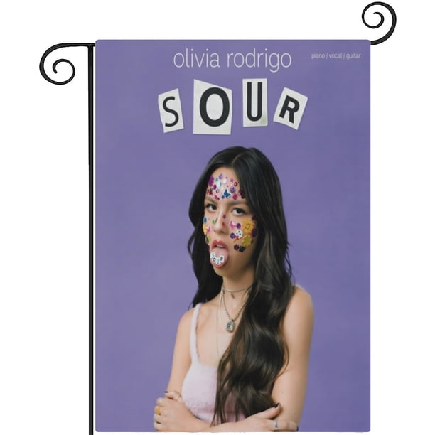 Olivia Rodrigo -bandera de jardín temática. Regalo perfecto para fans, amigos y familiares, ideal para actividades al aire libre y decoración de fiestas.28CM*45CM
