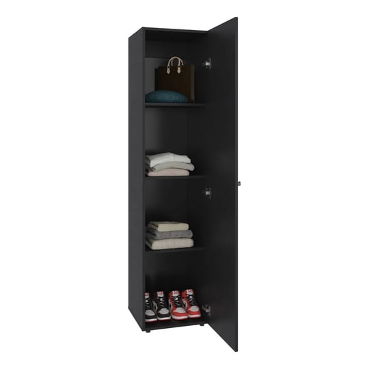 Genérico - Clóset Organizador 1 Puerta Con Espejo 40x40x170 Cm Café Wengue 4 Repisas