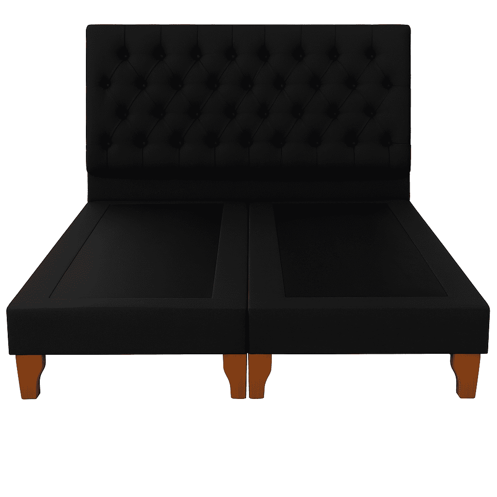 Ethan Desing - Cama 2 Plazas Modelo Capitoné Negro