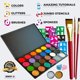 thumbnail image 3 of Kit de Pintura Facial Zenovika con 24 Colores, Plantillas y Pinceles, 3 of 6