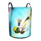 thumbnail image 2 of Duck Dodgers Cesta de lavandería de gran capacidad redonda con asa, bolsa para ropa sucia plegable, almacenamiento para dormitorio, baño y lavadero 44x35 cm, 2 of 6