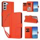thumbnail image 2 of Funda Cartera Trébol para Samsung Galaxy S22 5G con Ranuras Tarjetas y Carga Inalámbrica Naranja, 2 of 6