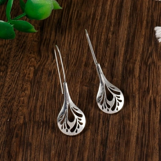 Boho Water Drop Earrings with Vintage Tree Pattern - Stylish and Unique Gift for Women
