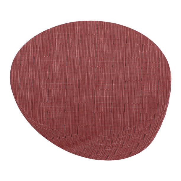 REGALWOVEN Juego de 6 Manteles Individuales Ovalados para Decoración de Mesa de Comedor de Cocina Manteles Individuales Limpiables Burdeos 18*12.5 Pulgadas