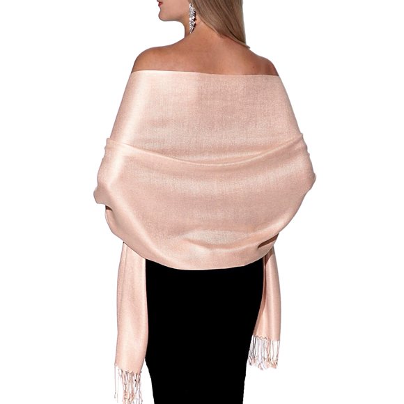 Chal ShineGlitz 188 cm x 74 cm Rosa Dorado Pálido