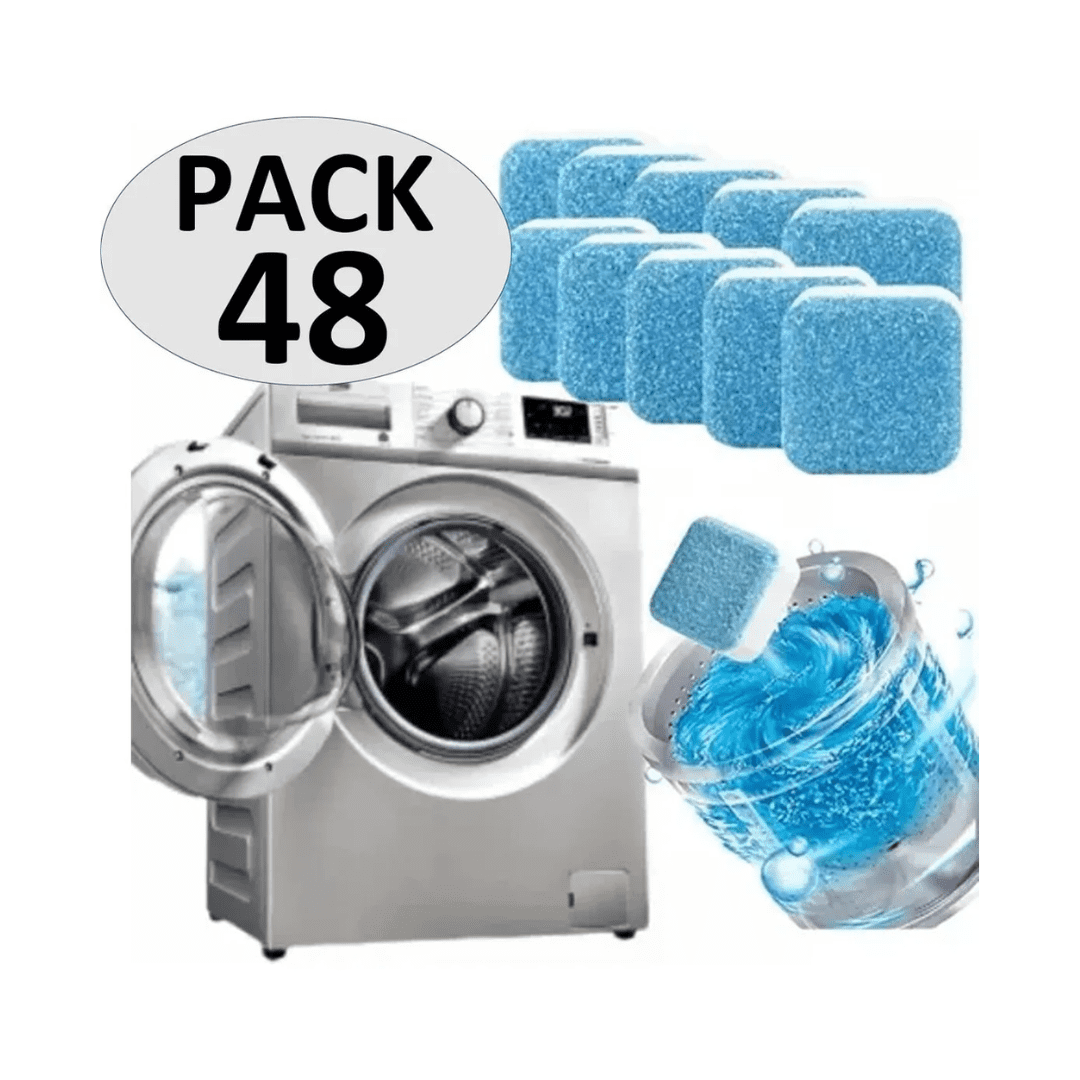 Genérico - Pack 48 Pastillas Efervescentes Limpieza De Máquina Lavadora