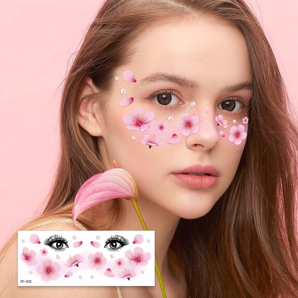 Waterproof Tattoo Stickers Cute Sweet And Spicy Girl Face Stickers Party Makeup Festival Dance Tattoo Stickers Halloween Makeup