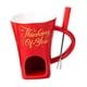thumbnail image 3 of Taza Para Fondue De Chocolate Con Tenedor, Taza Personal Para Derretir Queso Para Fiestas, Camping, Alfabeto Rojo, 3 of 5