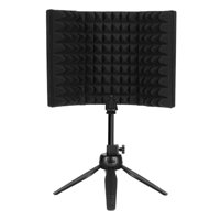 Bothyi - Escudo De Aislamiento De Micrófono, Grabación De Espuma Absorbente De Sonido De Micrófono De 3 Paneles Con Soporte