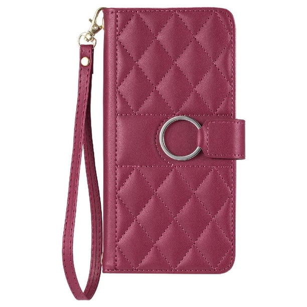 Funda Acolchada con Anilla y Correa para Google Pixel 8 Slots para Tarjetas Rojo