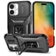 thumbnail image 1 of Funda Armada para iPhone 16 con Tapa Deslizante y Soporte Magnético Giratorio Negro, 1 of 5