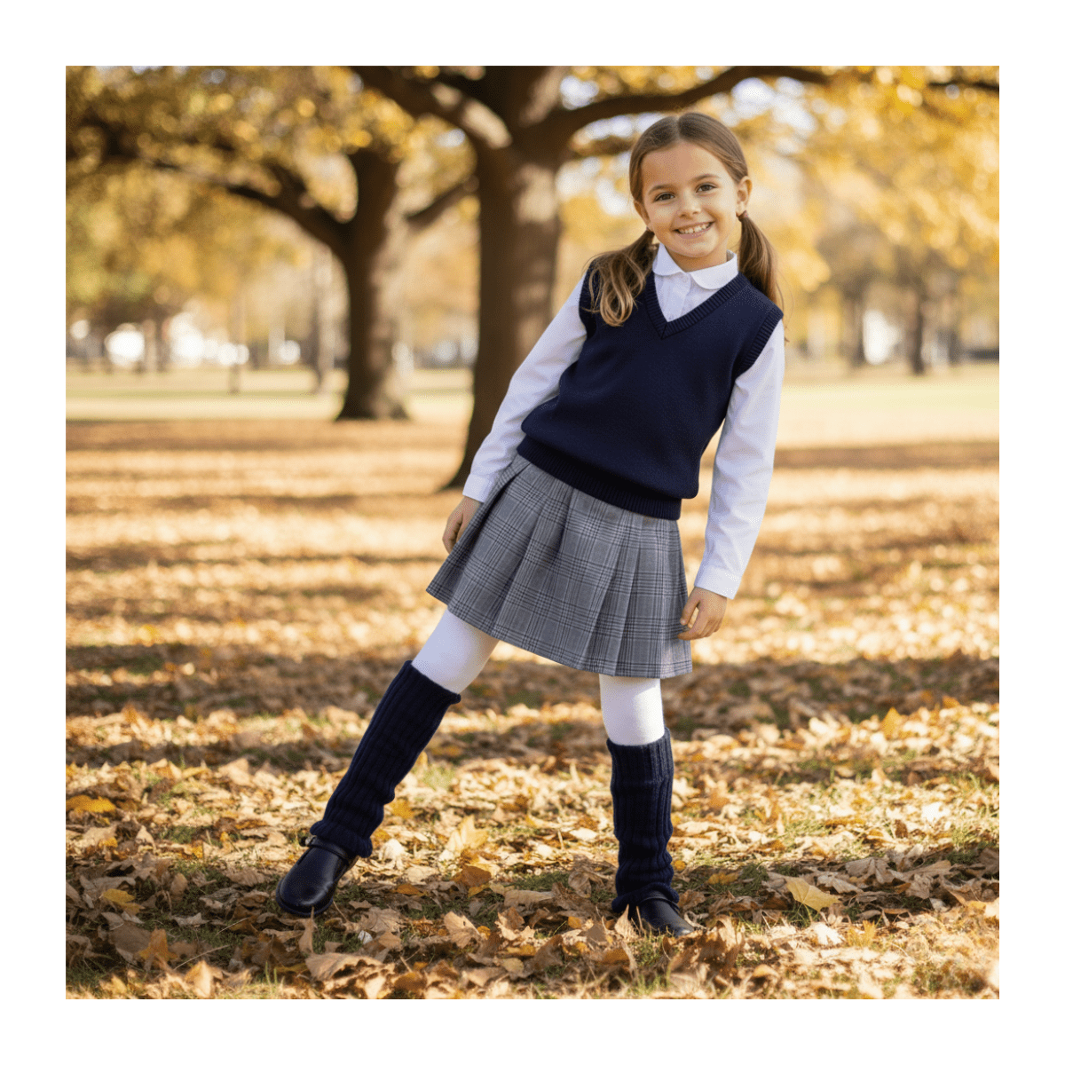 Genérico - Polainas De Lana Para Niñas - Azul Clásico - Talle Único