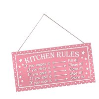 Bothyi - Letrero De Madera Colgante Con Reglas De Cocina, Divertido Letrero Decorativo Para Pared Para Puerta De Casa De Campo, 30 X 15 Cm