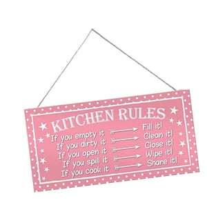 Bothyi - Letrero De Madera Colgante Con Reglas De Cocina, Divertido Letrero Decorativo Para Pared Para Puerta De Casa De Campo, 30 X 15 Cm