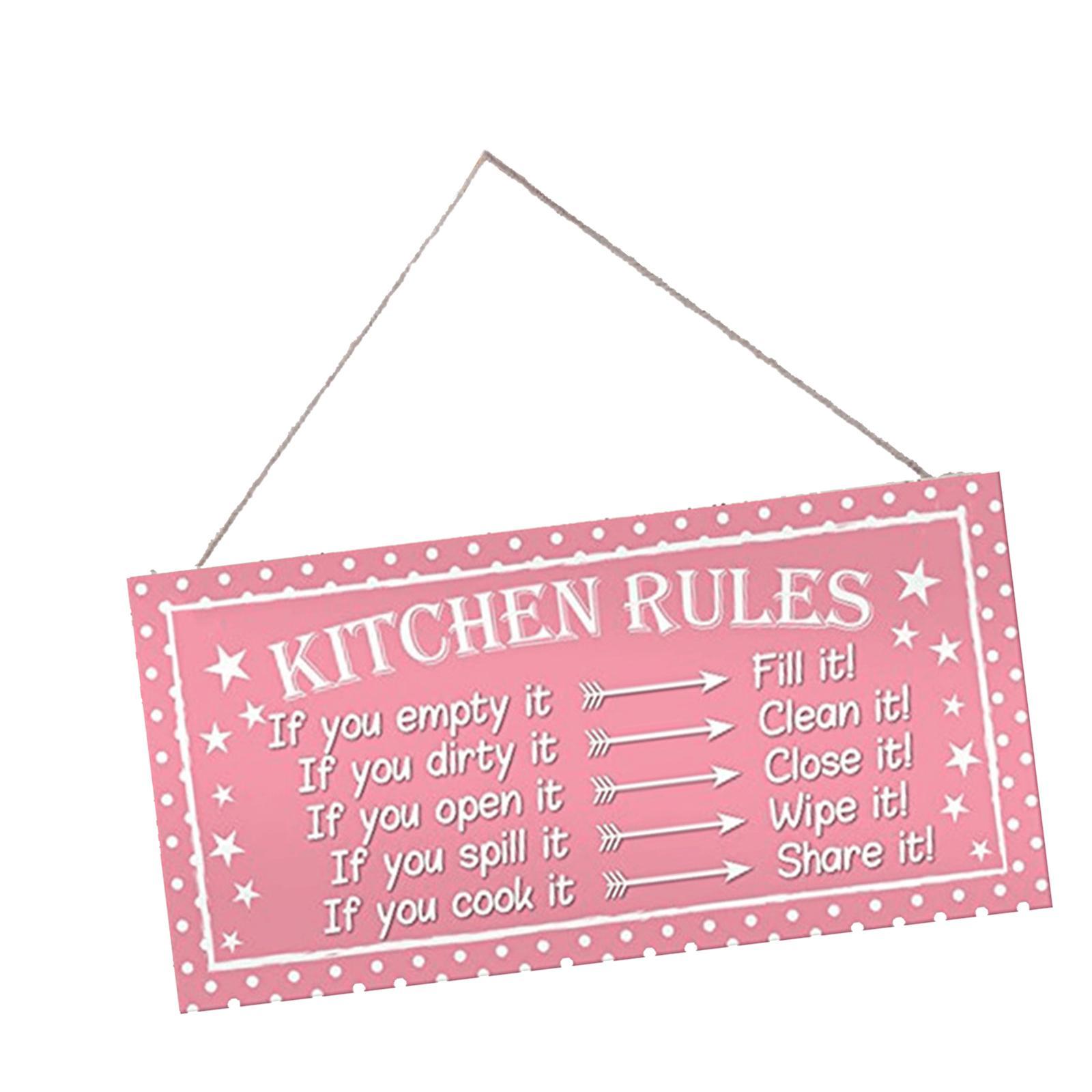 Bothyi - Letrero De Madera Colgante Con Reglas De Cocina, Divertido Letrero Decorativo Para Pared Para Puerta De Casa De Campo, 30 X 15 Cm