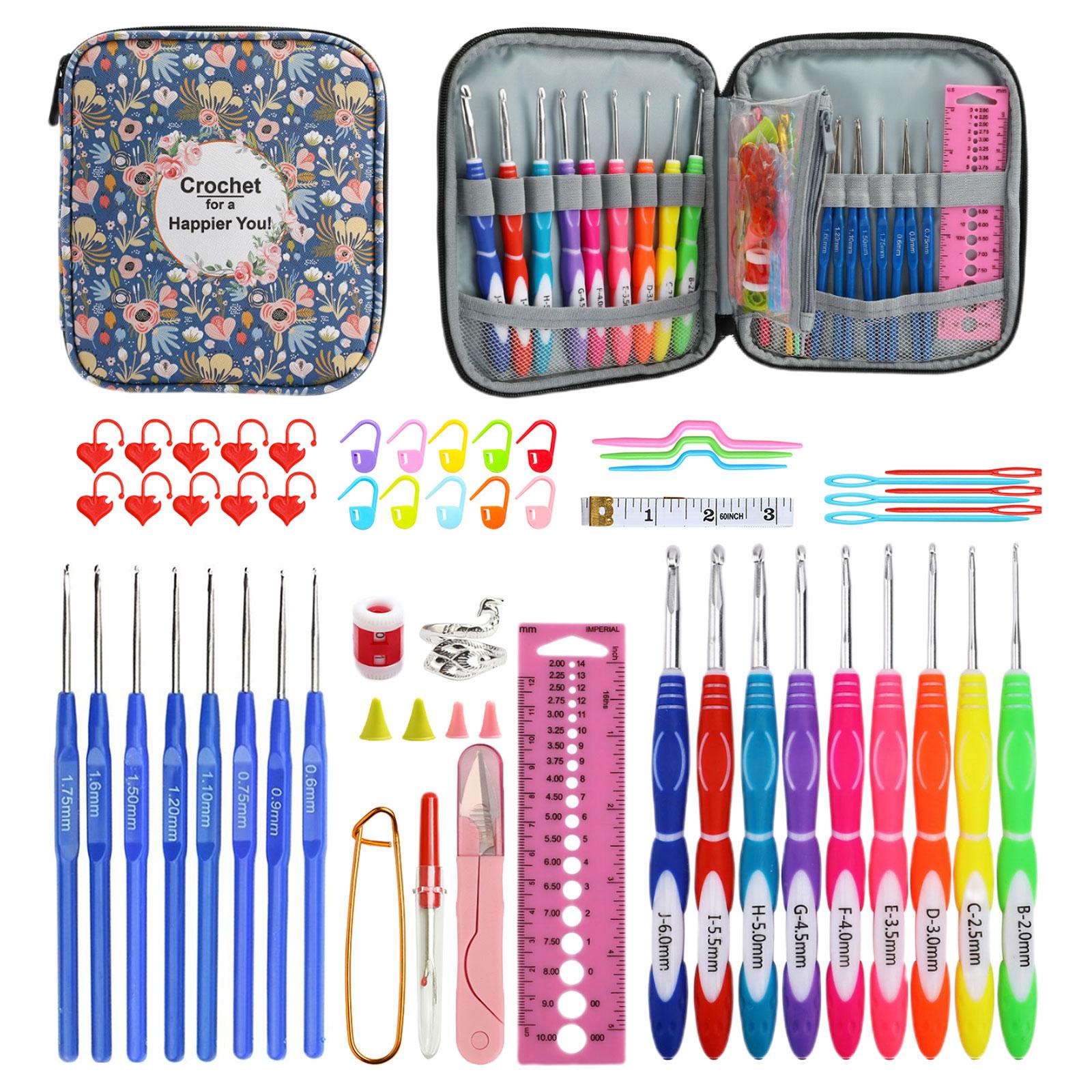 Bothyi - Juego De Ganchos De Ganchillo Kit De Agarre Ergonómico Kits De Artesanía De Bricolaje Tejido De Aguja De Tejer