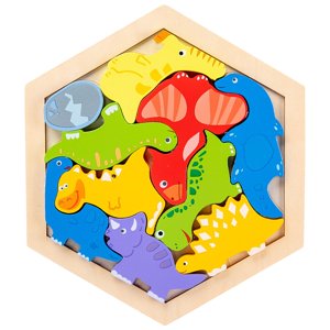 Magideal - Rompecabezas Juguete Educativo Bloques De Apilamiento Resolución De Problemas Material Didáctico Educación Juguete De Aprendizaje Para Niños Dinosaurio