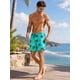 thumbnail image 2 of INSPIRE CHIC Pantalones Cortos de Natación de Playa con Estampado de Hojas Tropicales de Verano para Hombre con Forro y Cordón 2XL Verde Claro, 2 of 5